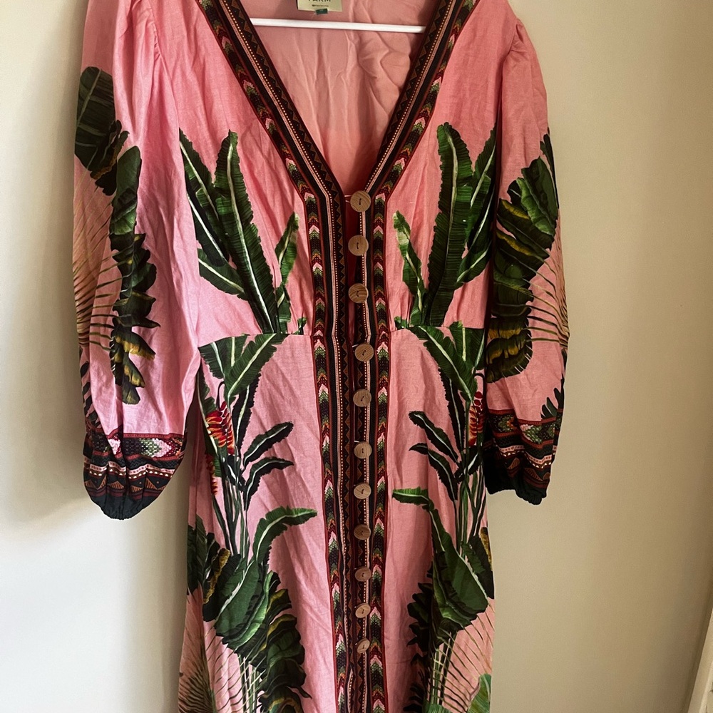 Farm Rio Linen blend maxi dress size Med